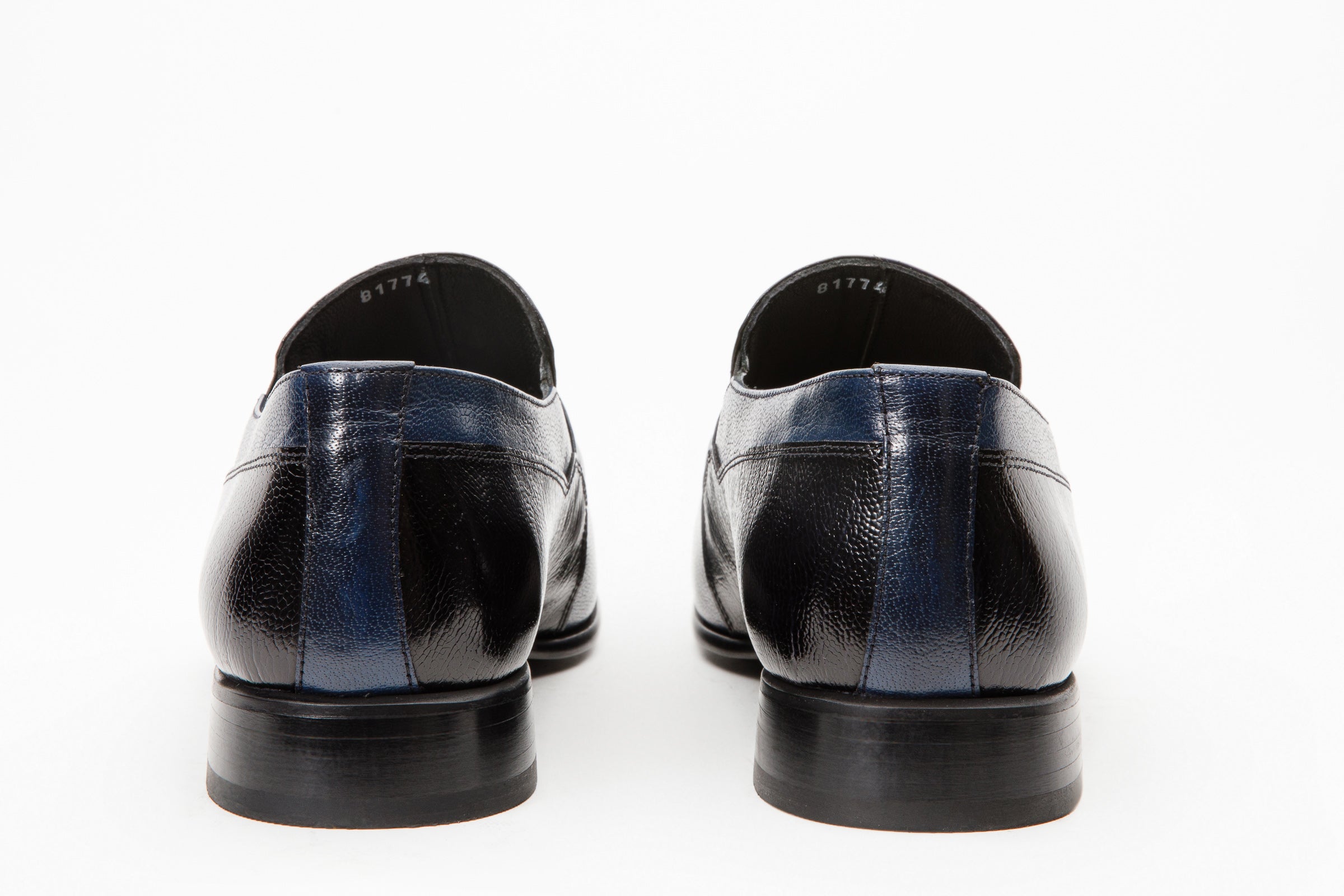 The Kazablanka Navy Leather Bit Loafer  Shoe