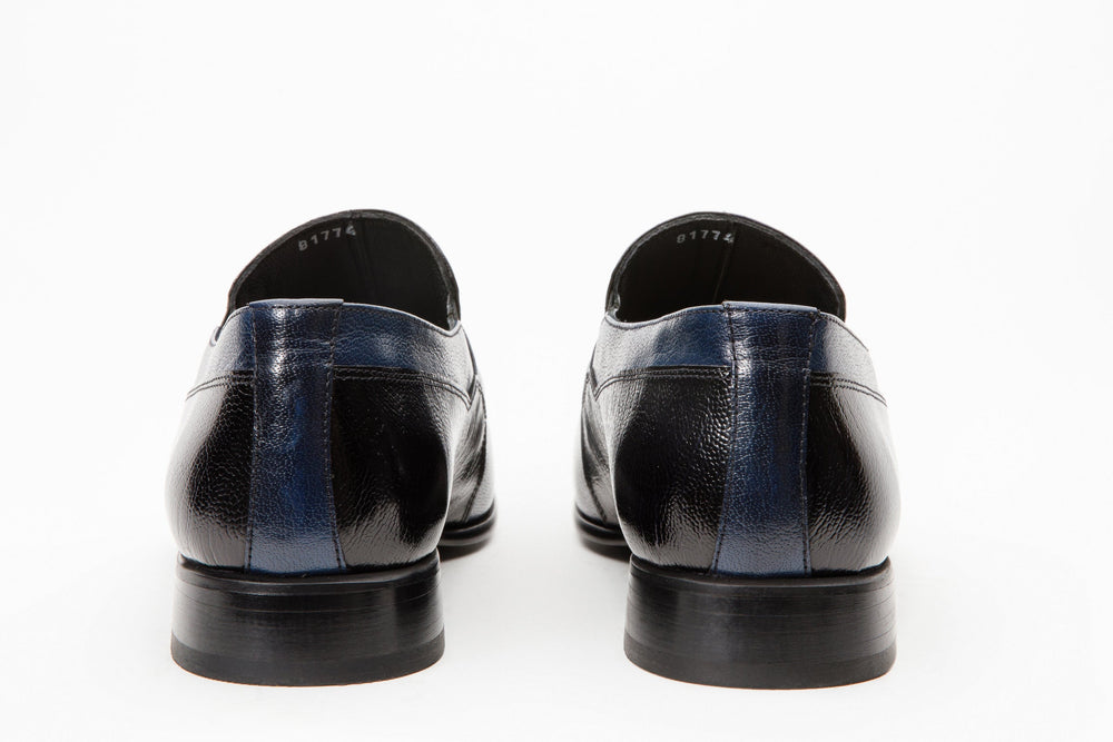 The Kazablanka Navy Leather Bit Loafer  Shoe