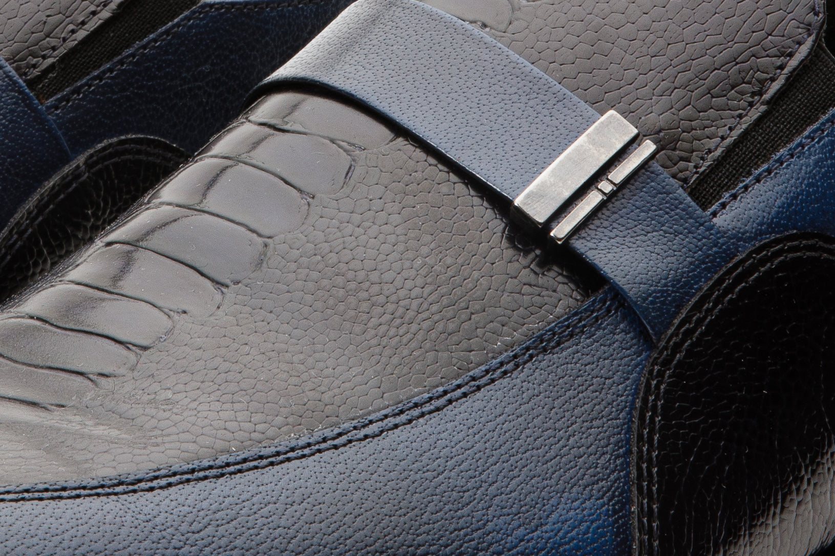 The Kazablanka Navy Leather Bit Loafer  Shoe